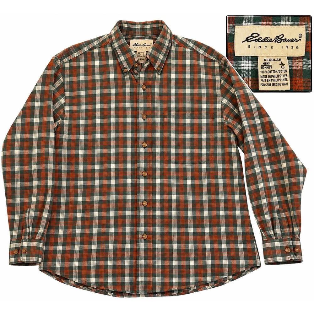 Vintage (80s-90s) Eddie Bauer Plaid Button down (Large)